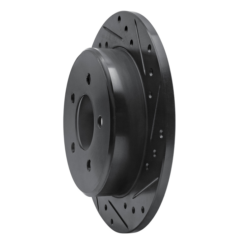 Chrysler Town & Country Brake Rotor (1) - Rear Right - R1 Concepts - Drilled & Slotted - Black - `97-`07